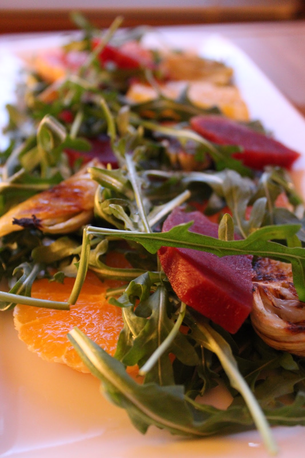 Forty Second Avenue arugula, fennel, and beet salad with orange