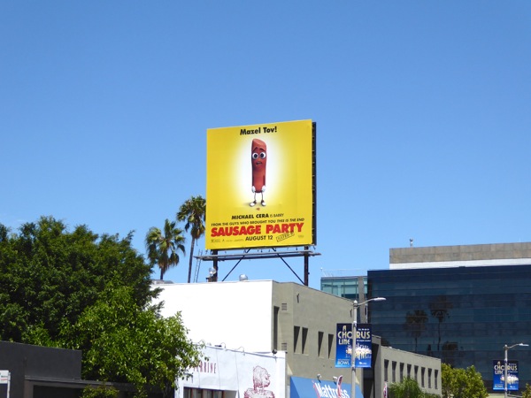 Sausage Party Mazel Tov billboard Beverly Boulevard Sausage Party Mazel Tov billboard