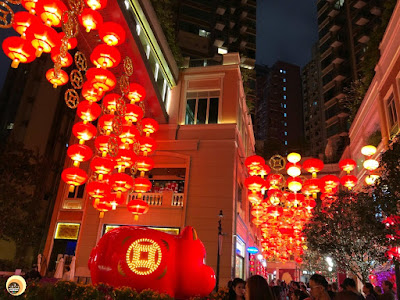 Lee Tung Avenue decked up with red lanterns, wan chai, hong kong