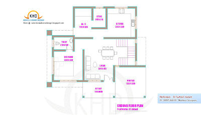 Home plan and elevation 1250 Sq. Ft