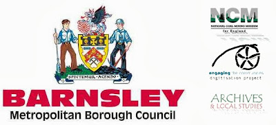 The Barnsley Council logo, coat of arms and text, photoshopped with the National Mining Museum logo, the Engaging the Communities logo and the Archives and Local Studies logo - all meant to represent the institutions behind Yococo