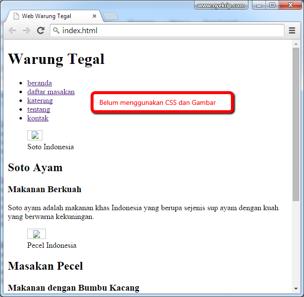 Cara Berga Membuat Website Sederhana dengan Script HTML 5 Berupa Script ...