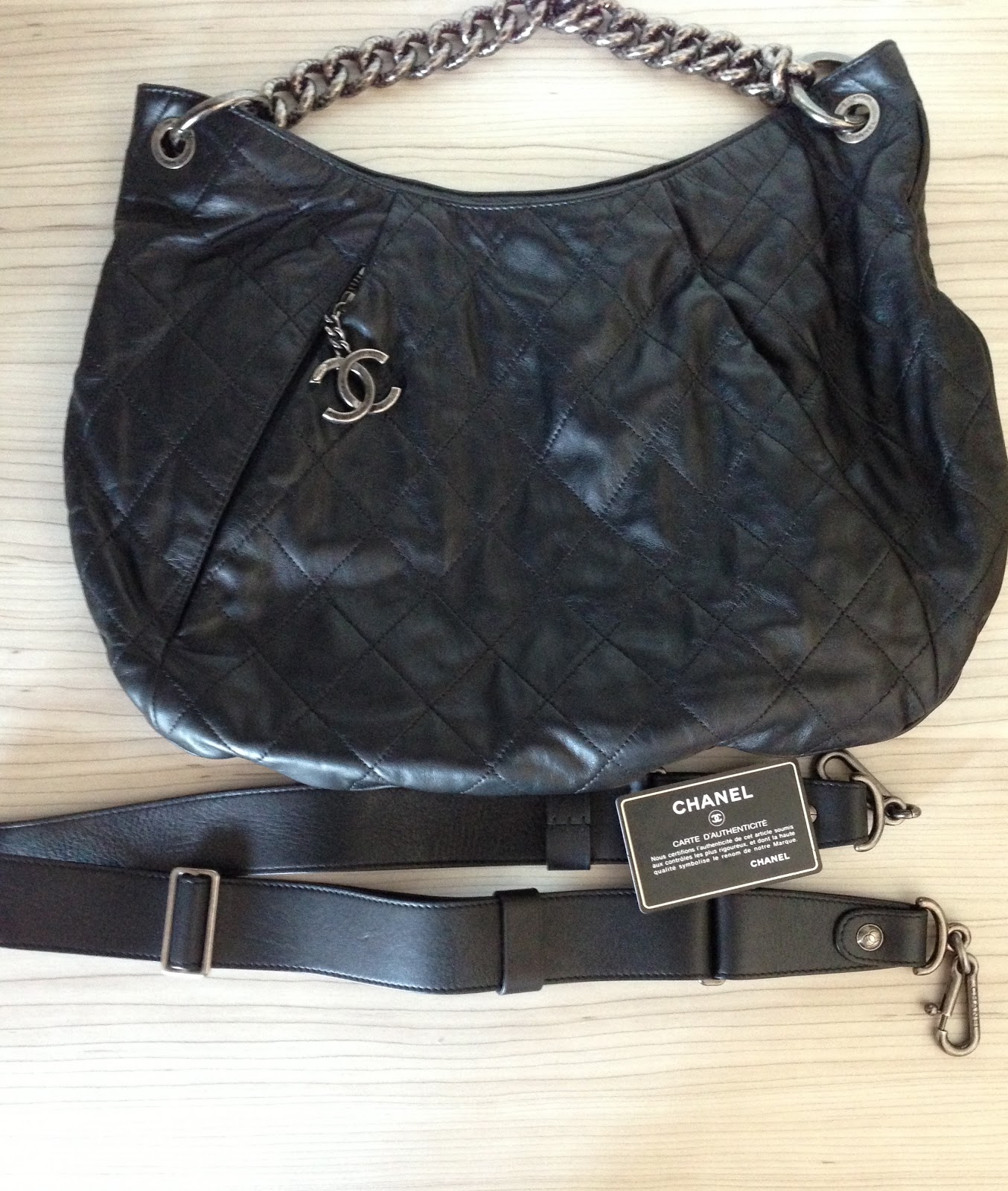 Preloved 100% Authentic Designer Bags for sale: Chanel Hobo with shoulder strap