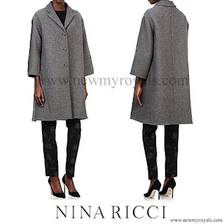 Queen Letizia wore NINA RICCI Tweed Swing Coat