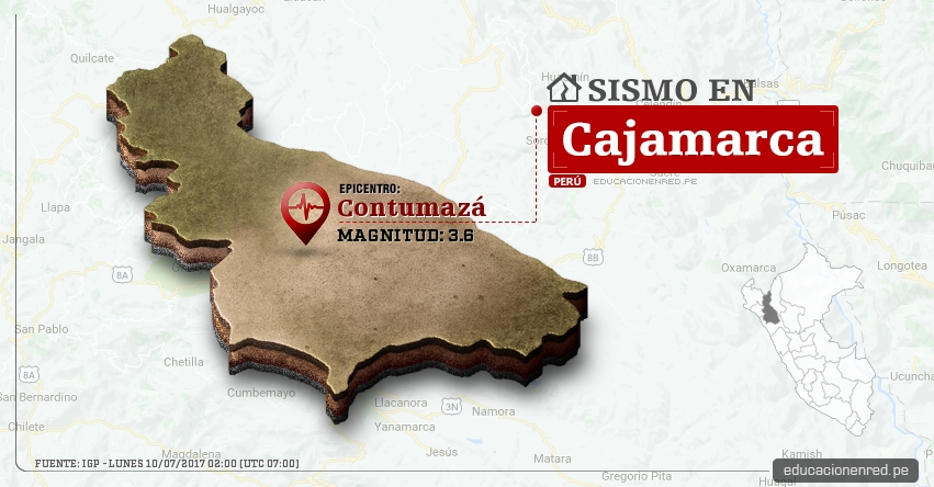 Temblor en Cajamarca de 3.6 Grados (Hoy Lunes 10 Julio 2017) Sismo EPICENTRO Contumazá - IGP - www.igp.gob.pe Temblor en Cajamarca de 3.6 Grados (Hoy Lunes 10 Julio 2017) Sismo EPICENTRO Contumazá - IGP - www.igp.gob.pe