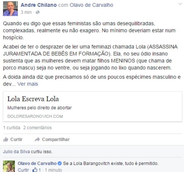 Escreva Lola Escreva: GAROTOS MISÓGINOS ATACAM PÁGINAS FEMINISTAS