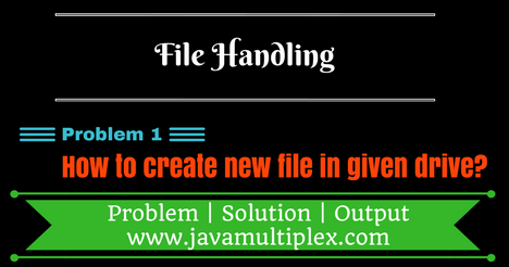 How to create new file in given disk drive in Java?