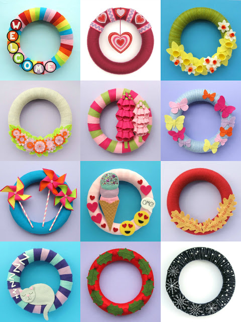 Make a wreath for every month of the year with these free tutorials! 12 seasonal wreath tutorials