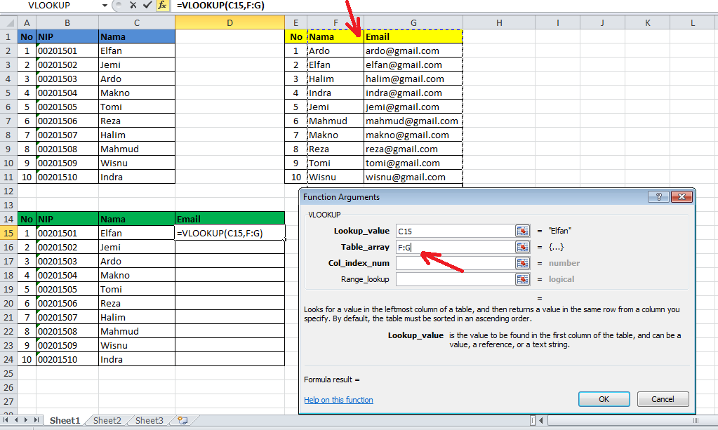 Google sheets vlookup