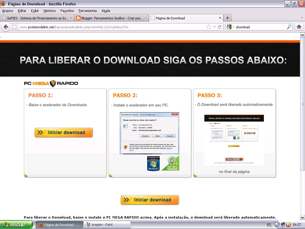 Desejo em um minuto.: Como fazer download mais fácil
