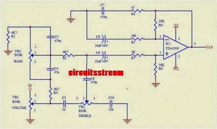 Simple Tone Control Circuit Diagram TDA2030 | Electronic Circuits Diagram