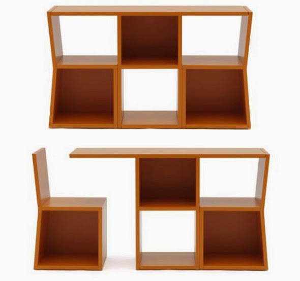  diseño de escritorio con librero y silla