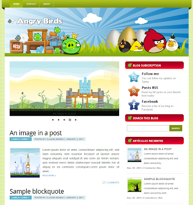 Angry Birds Blogger Template