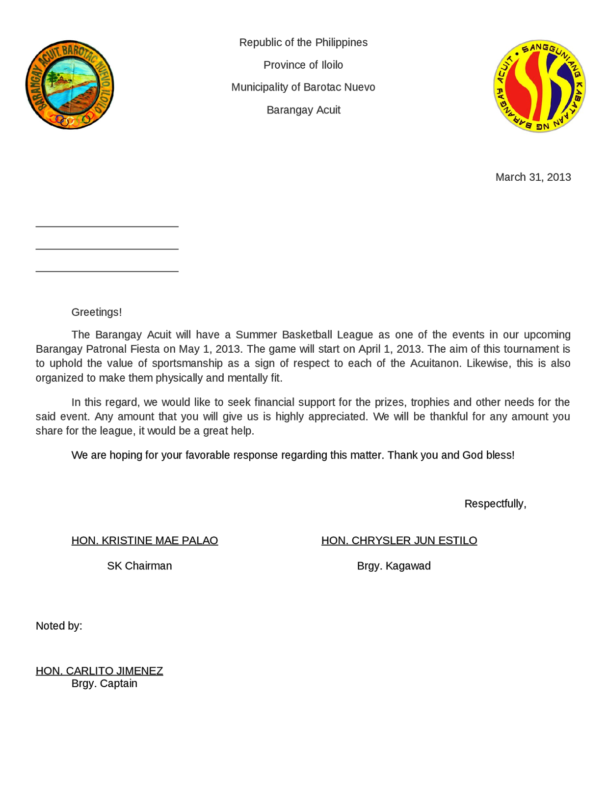 Sample Solicitation Letter For Basketball Sample Solicitation Letter For Basketball