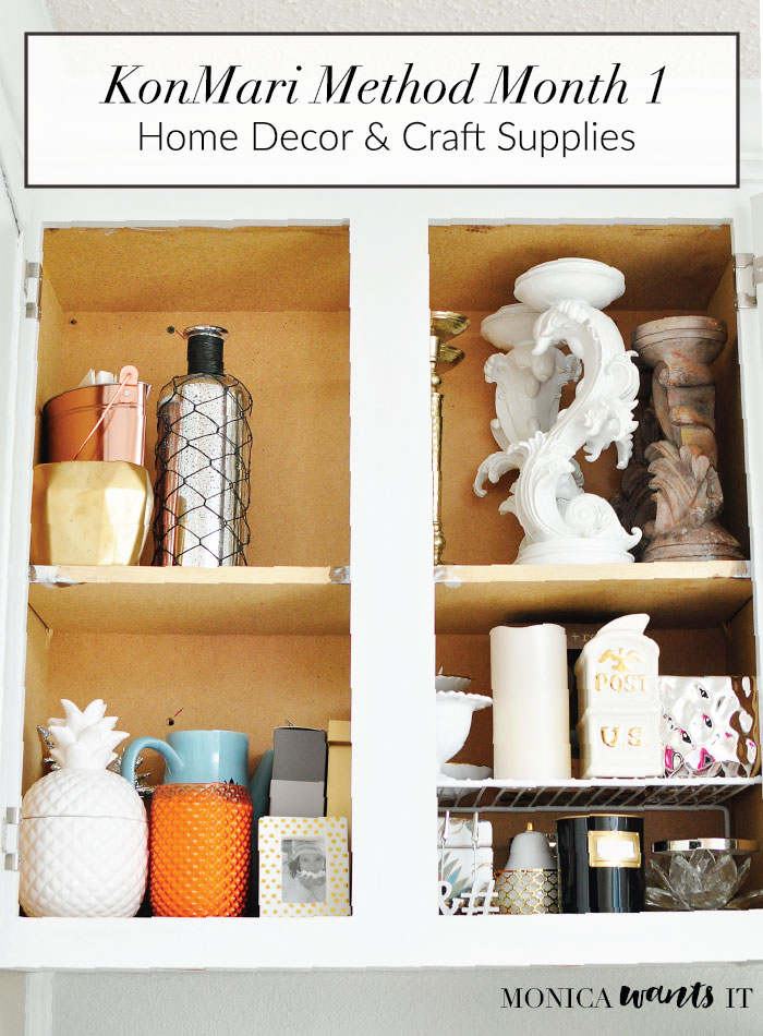 Use the KonMari Method to get rid of home decor/craft items that don't spark joy via monicawantsit.com