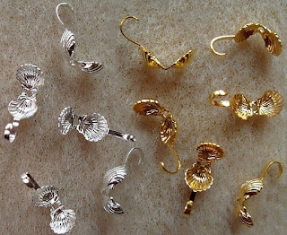 5mm clam shell calotte necklace ends gold plated necklace findings