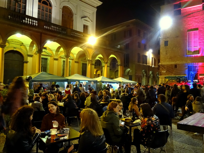 Bologna, Italy The Night Life Scene at Via Zamboni in the University