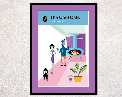 framed 1960s style book cover of beatniks