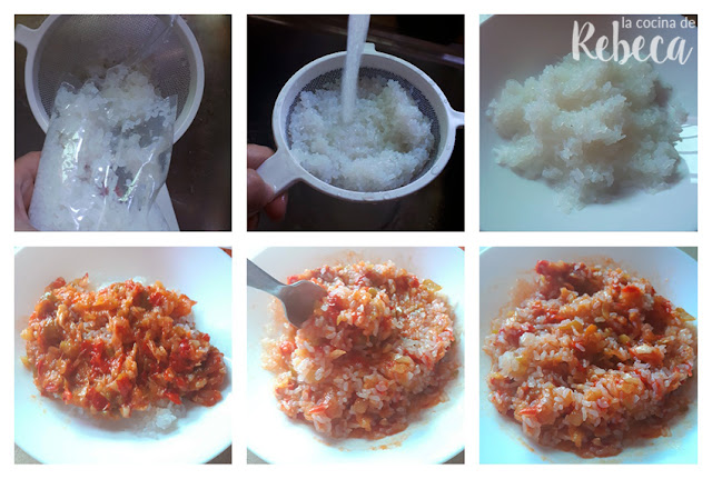 Receta de arroz konjac con pisto y huevo 01