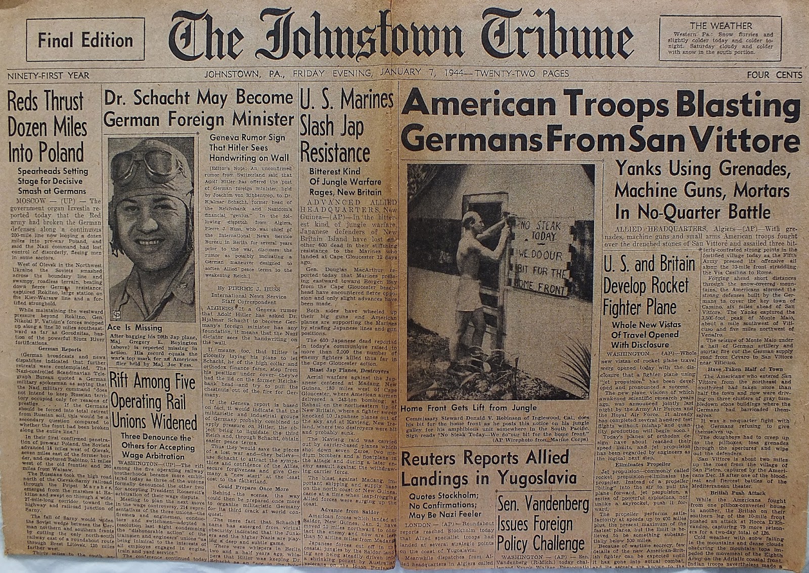 Vintage Johnstown: January 7, 1944: American Troops Blasting Germans ...