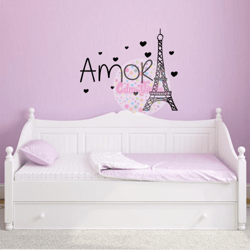 vinilo decorativo torre eiffel amor