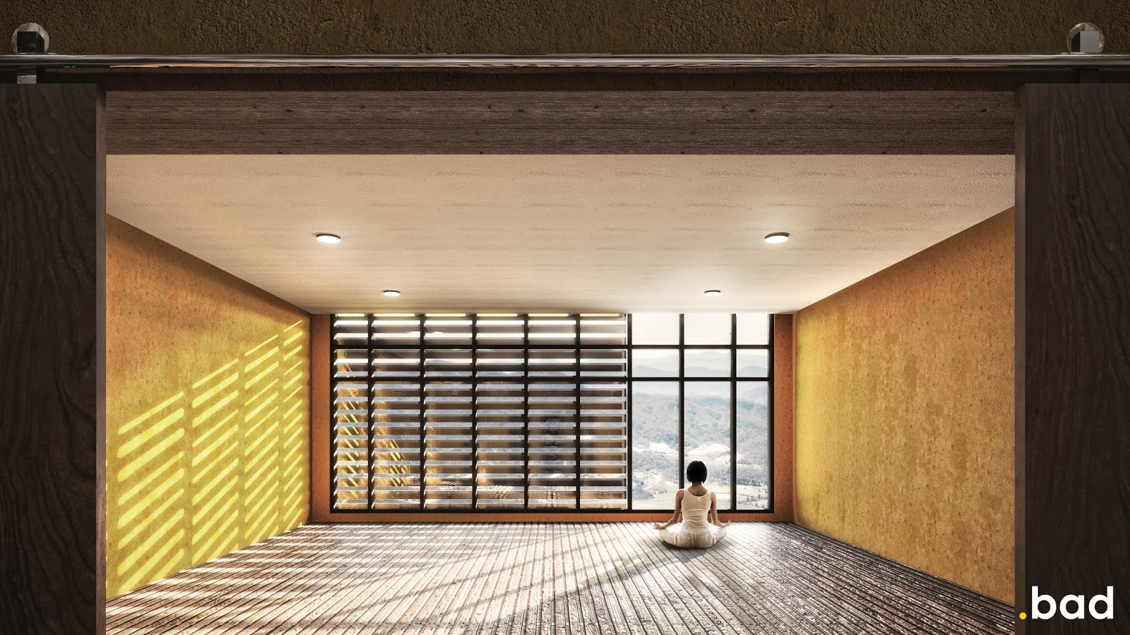 Residential Revit Wood Slat Wall (Yoga Room)