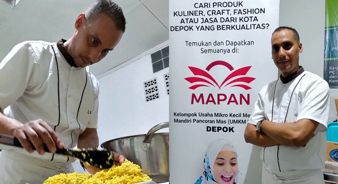 Chef Youssef membuat nasi mandhi di acara cooking class bersama UMKM MAPAN