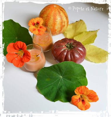 Gaspacho de concombre citron à la tomate noire de Crimée et au Tabasco vert ©Popote et Nature
