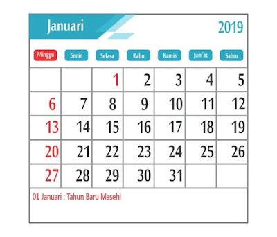Kalender januari 2019 - tanggal merah Kalender januari 2019 - tanggal merah