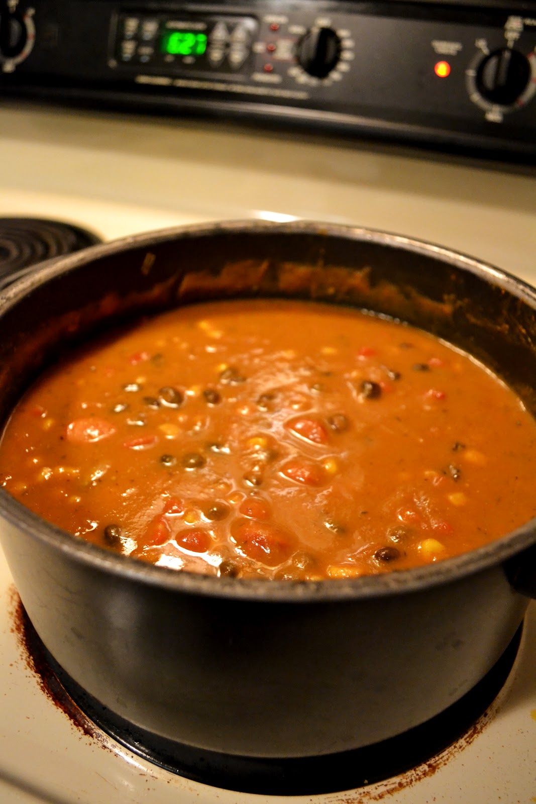 Simple Savory & Satisfying: Pumpkin-Black Bean Stew with Spicy Sausage