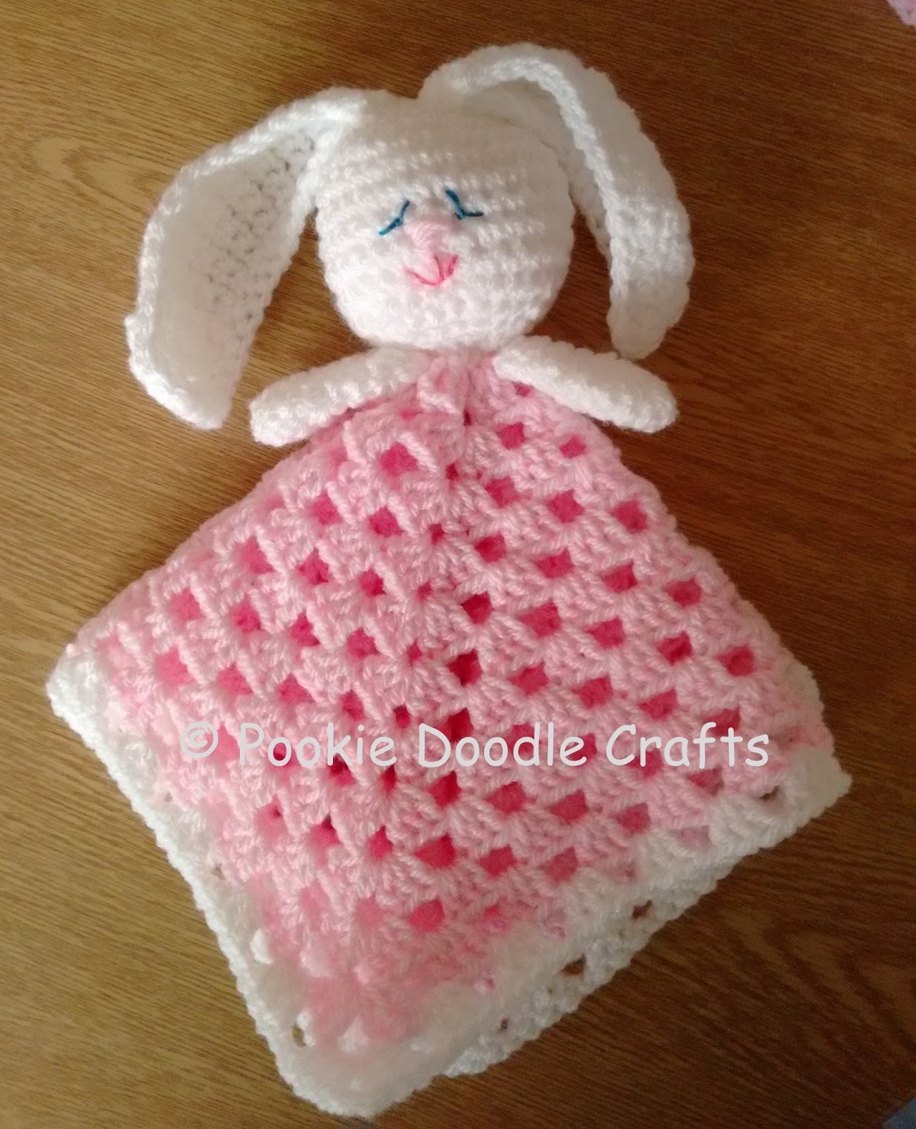 Pookie Doodle Crafts Crochet Baby Comforter Rabbit Toy And Hat For The Hat I Used This Free Pattern By Anna Virginia Http Www Ravelry Patterns Library Baby Fler