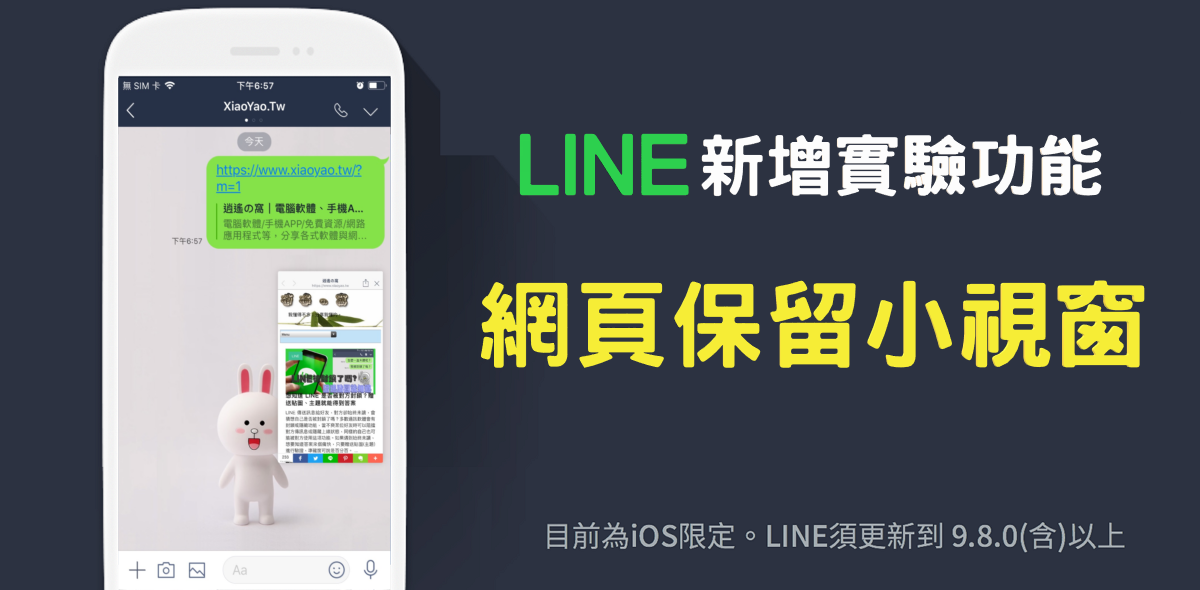 LINE可將網頁保留的小視窗(iOS限定)