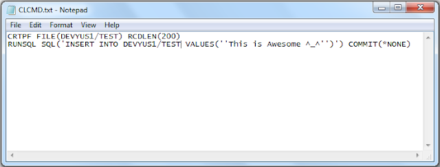 Random Thoughts!!!: Executing AS400 CL Command from Windows