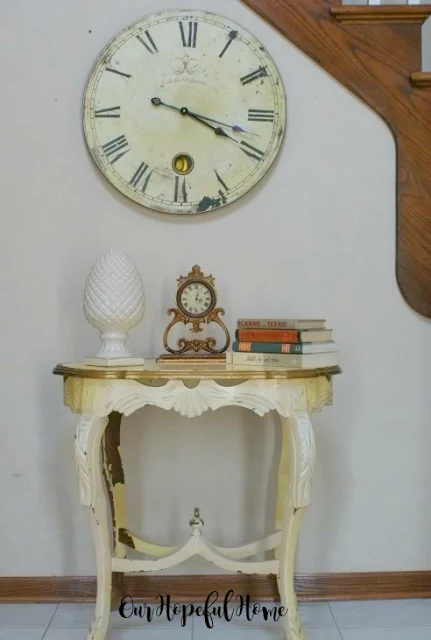 ornate vintage side table thrifted