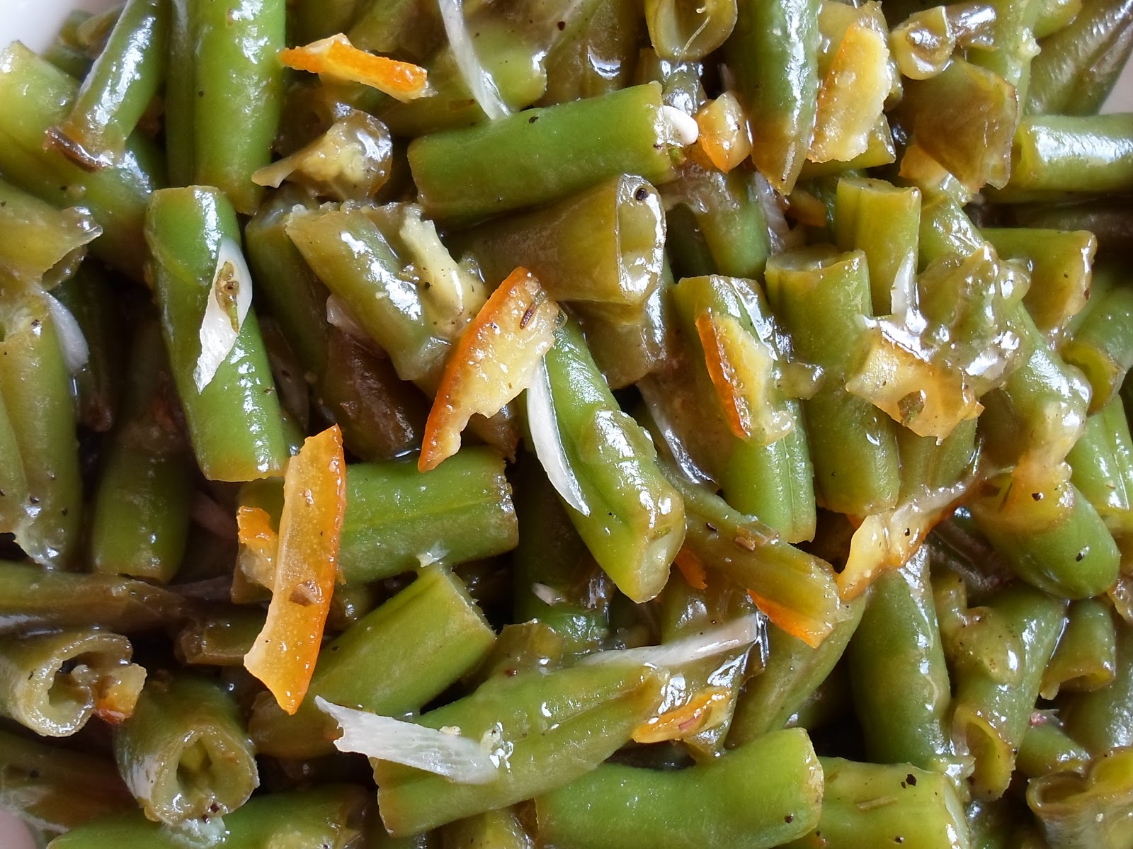 Happier Than A Pig In Mud Green Beans with Rosemary and Orange Marmalade