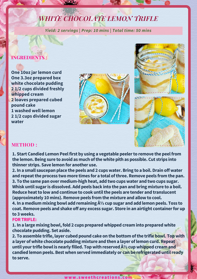 WHITE CHOCOLATE LEMON TRIFLE RECIPE