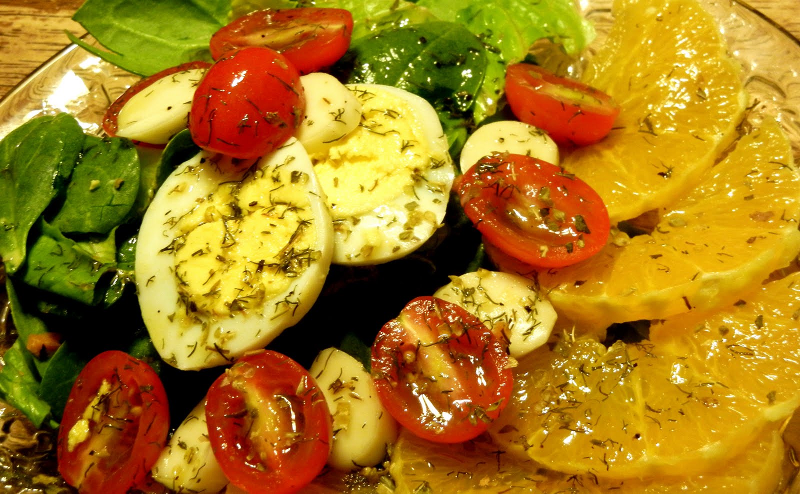Smacznego A Blog Orange & Dill Vinaigrette w/ Tomatoes & Mozzarella