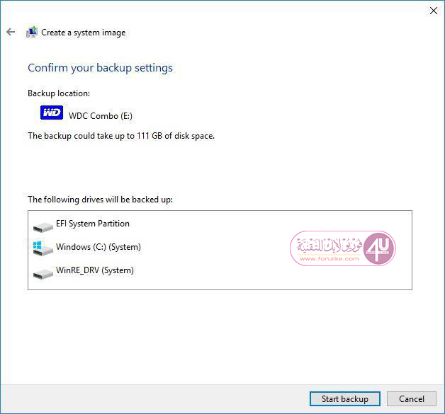 Backup of Windows 10
