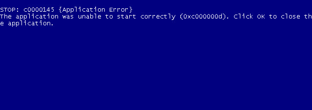 Синий экран смерти BSOD stop:c0000145 Синий экран смерти BSOD stop:c0000145