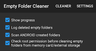 Untick scan Android created folders option