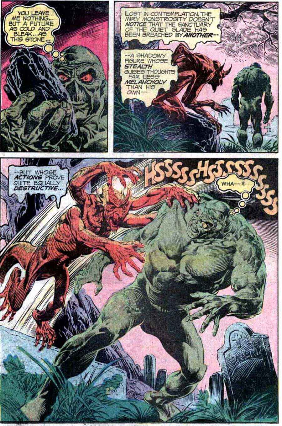 Swamp Thing v1 #18 1970s bronze age dc comic book page art by Nestor Redondo