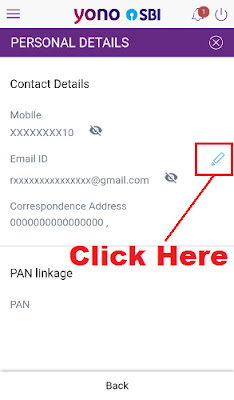 how to change email id in sbi inter