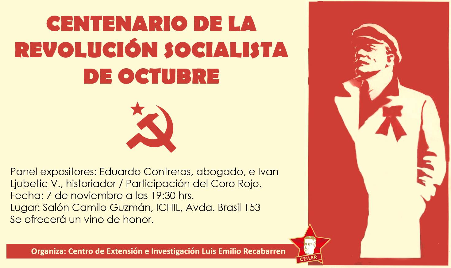 Invitaciòn Panel CEILER: Centenario Revolución Socialista de Octubre