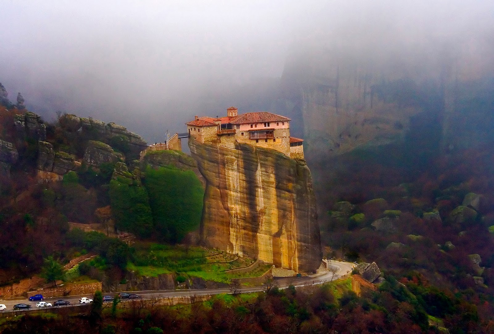 Meteora cliffs monastery in Greece Most Beautiful Houses in the World
