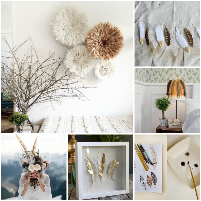 Decoración fácil: plumas inspiración para decorar 6 ideas handmade