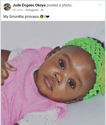  Jude Okoye's shares adorable photo of his 5-month-old daughter
