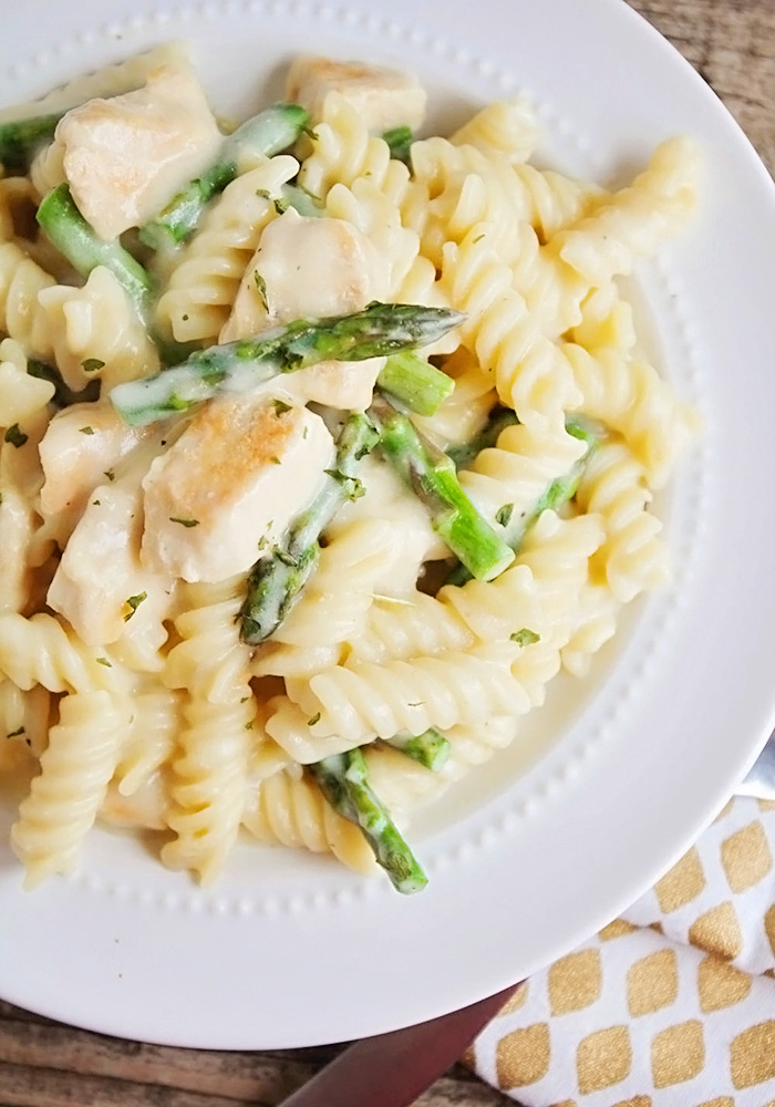 The Baker Upstairs Chicken Asparagus Pasta