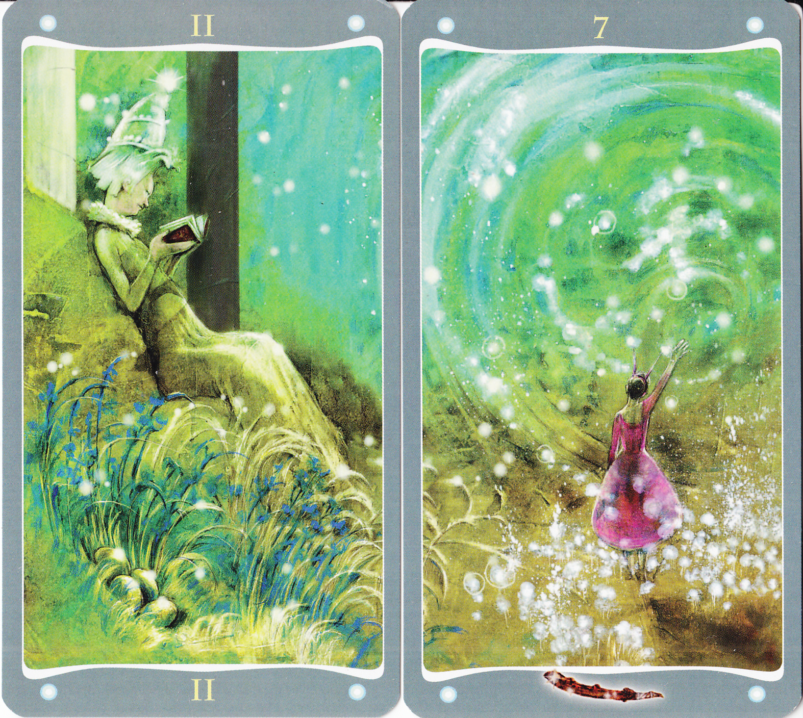 Today's pair from Fairy Lights Tarot (LoScarabeo 2013) is the High Pri...