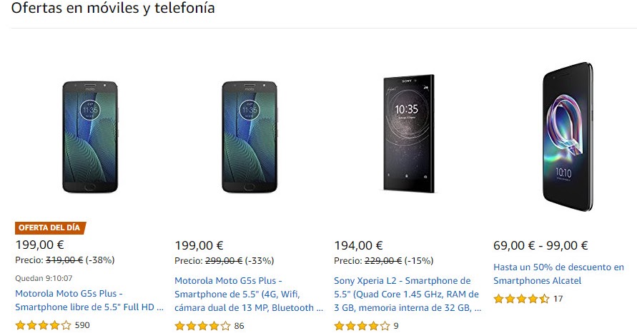 ofertas smartphones amazon