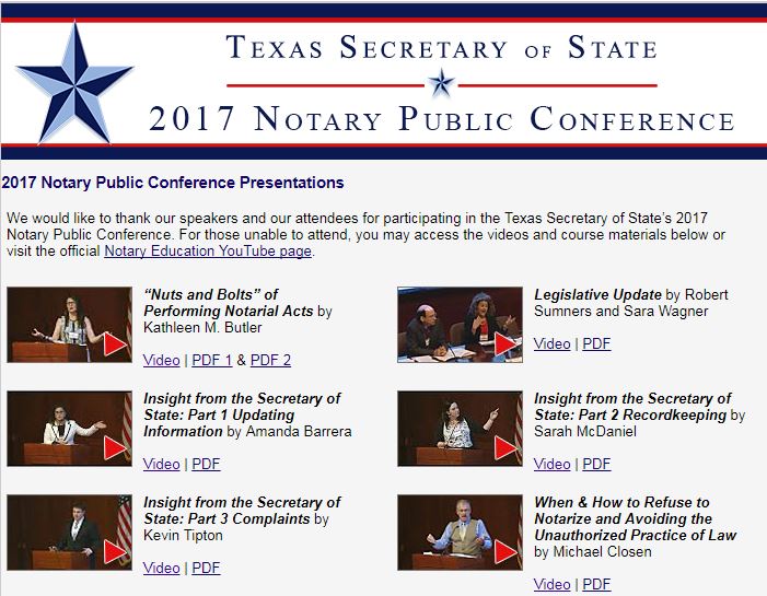 Important Texas Notary Education by SOS and Legislative Update